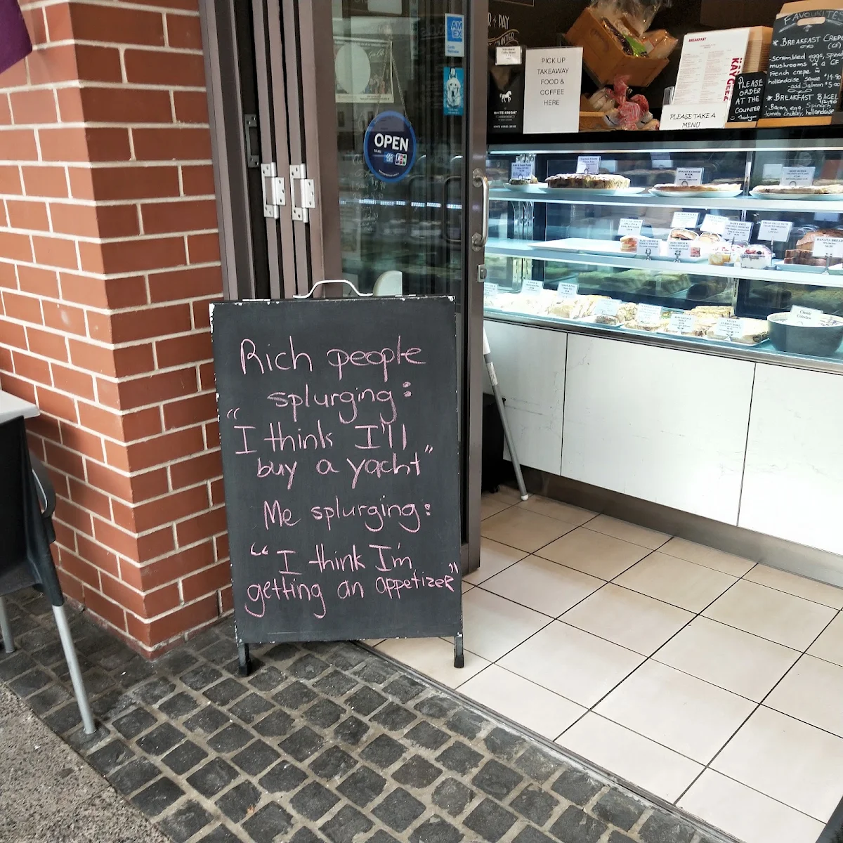Menu, Kay Geez Cafe