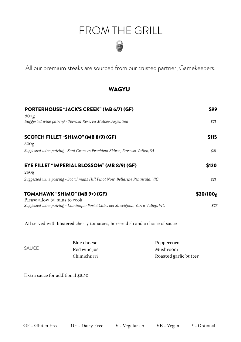 Menu, Blacksmith Bar & Grill