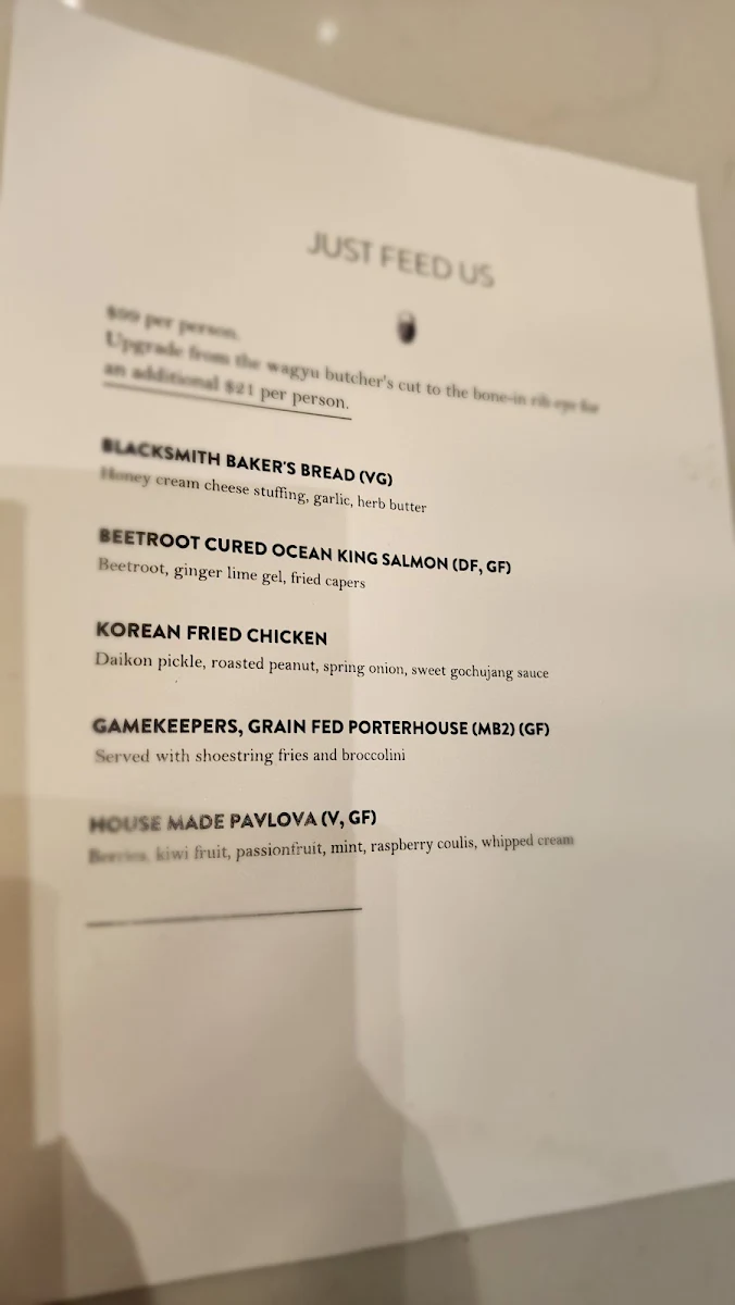 Menu, Blacksmith Bar & Grill