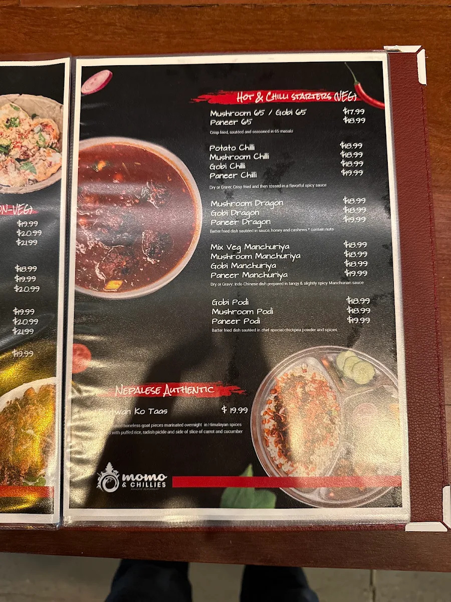 Menu, momo & chillies
