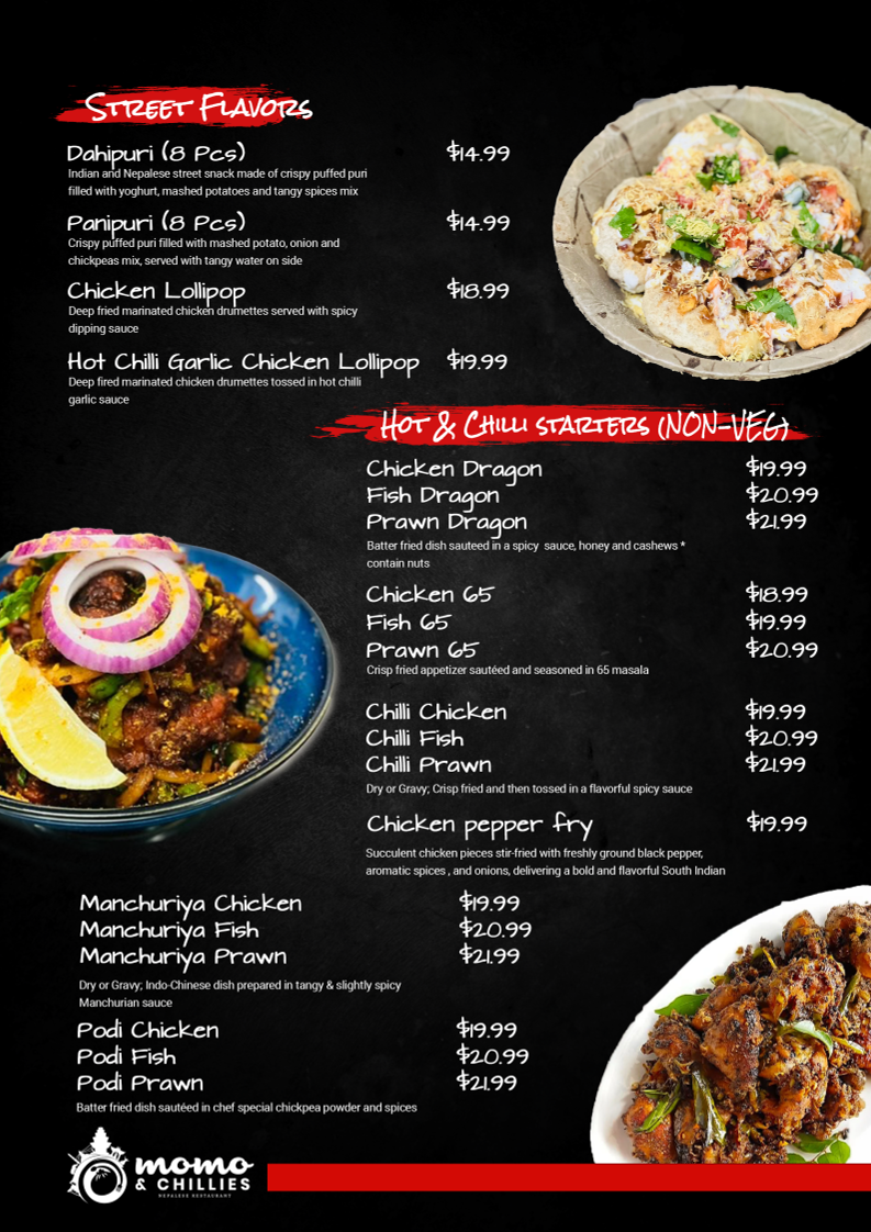 Menu, momo & chillies