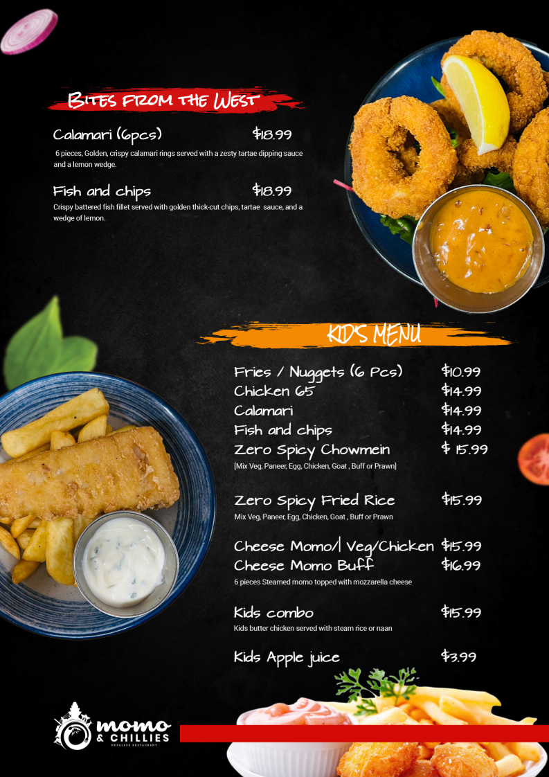 Menu, momo & chillies