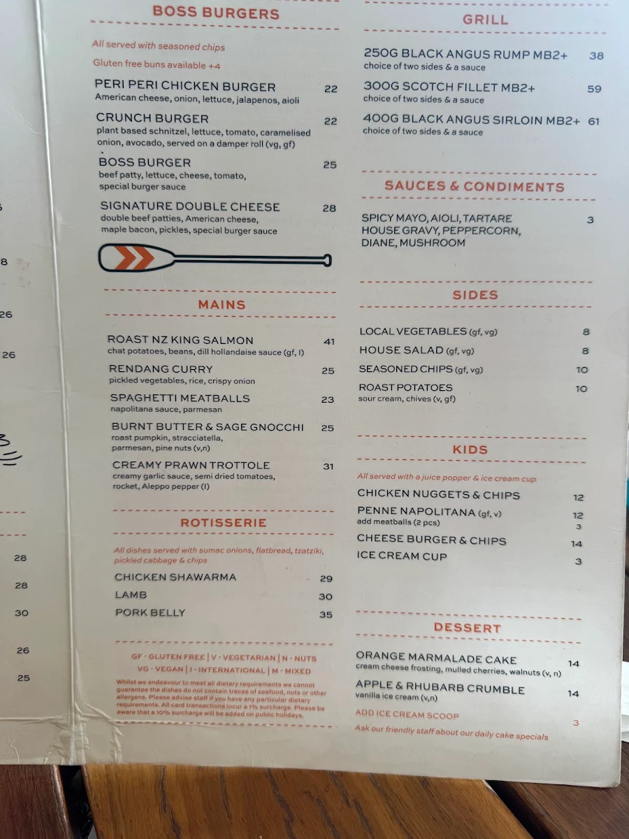 Menu, The Log Cabin