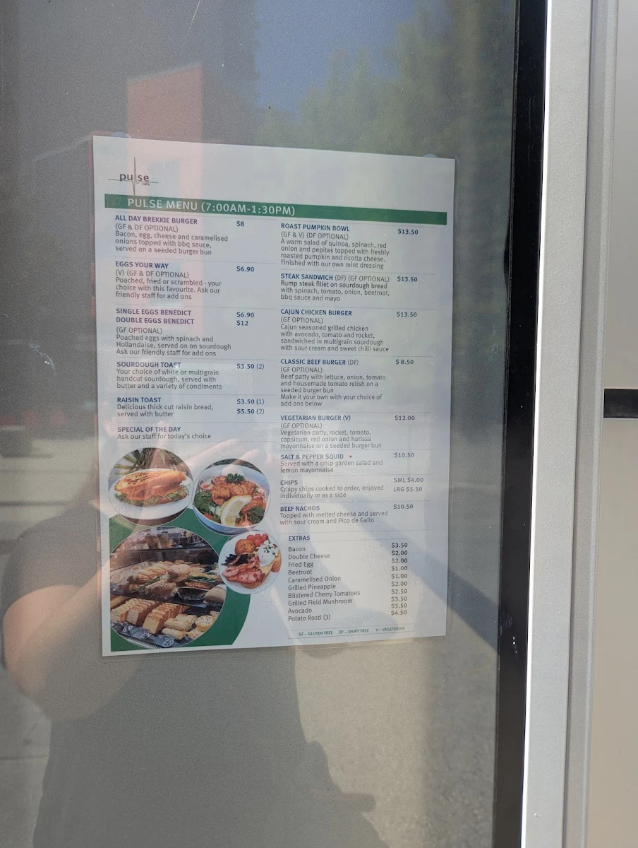 Menu, Pulse Cafe