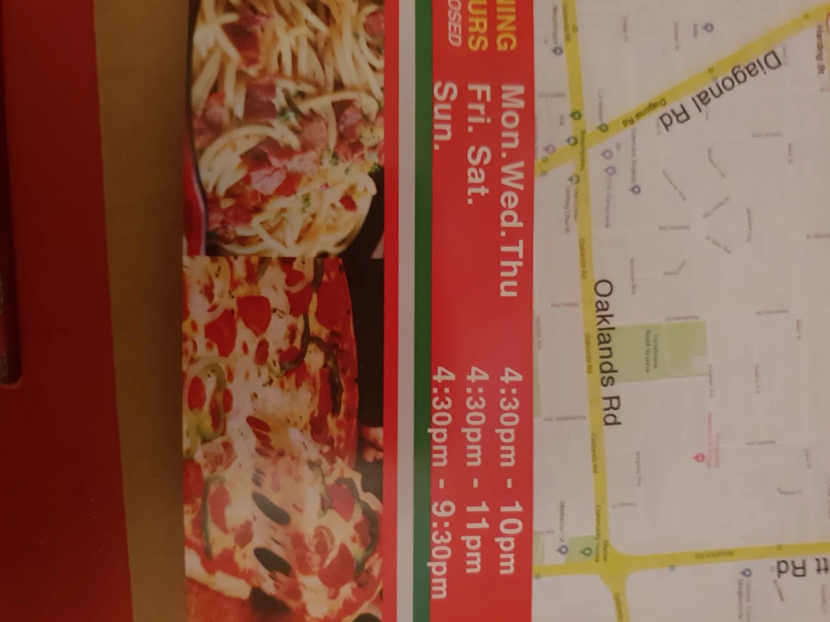 Menu, Pat's Pizza Bar
