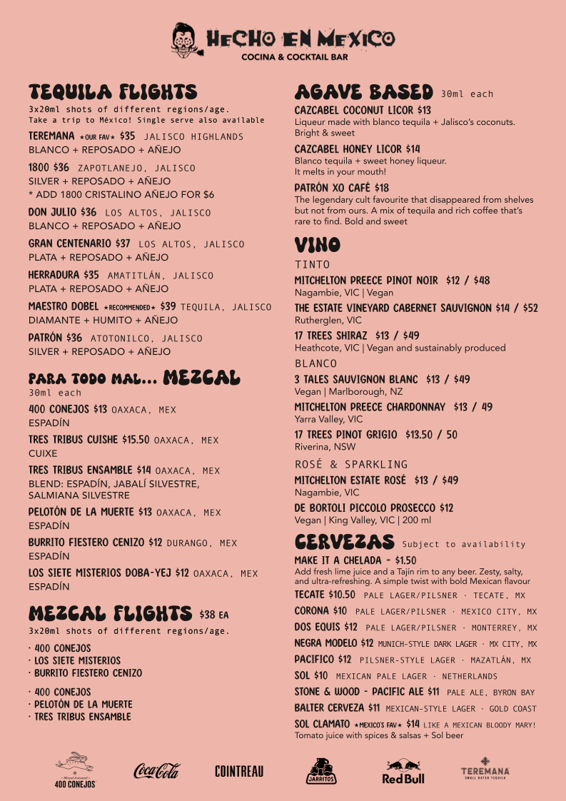 Menu, Hecho En Mexico Altona