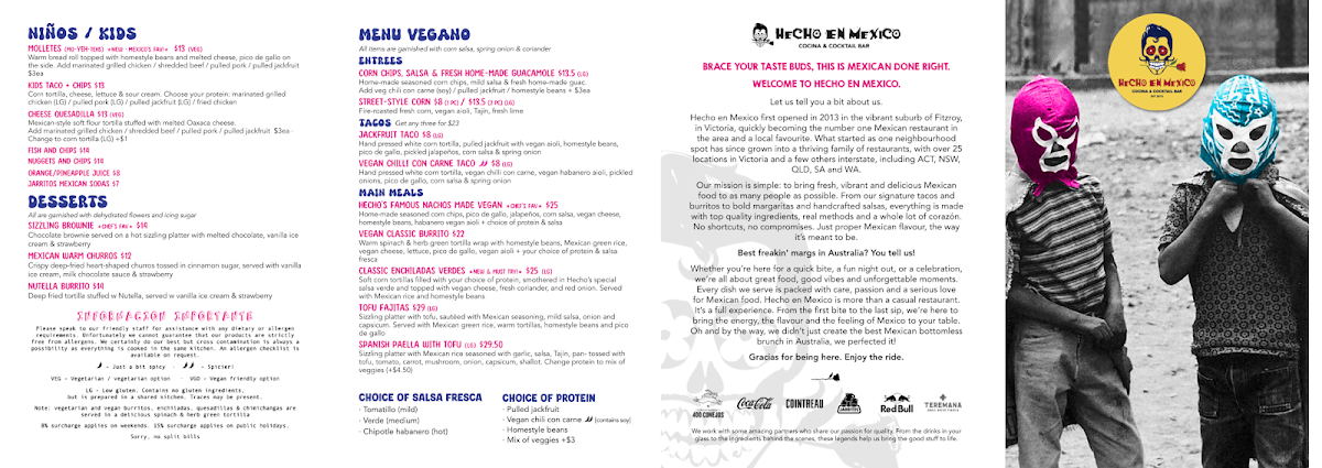 Menu, Hecho En Mexico Altona
