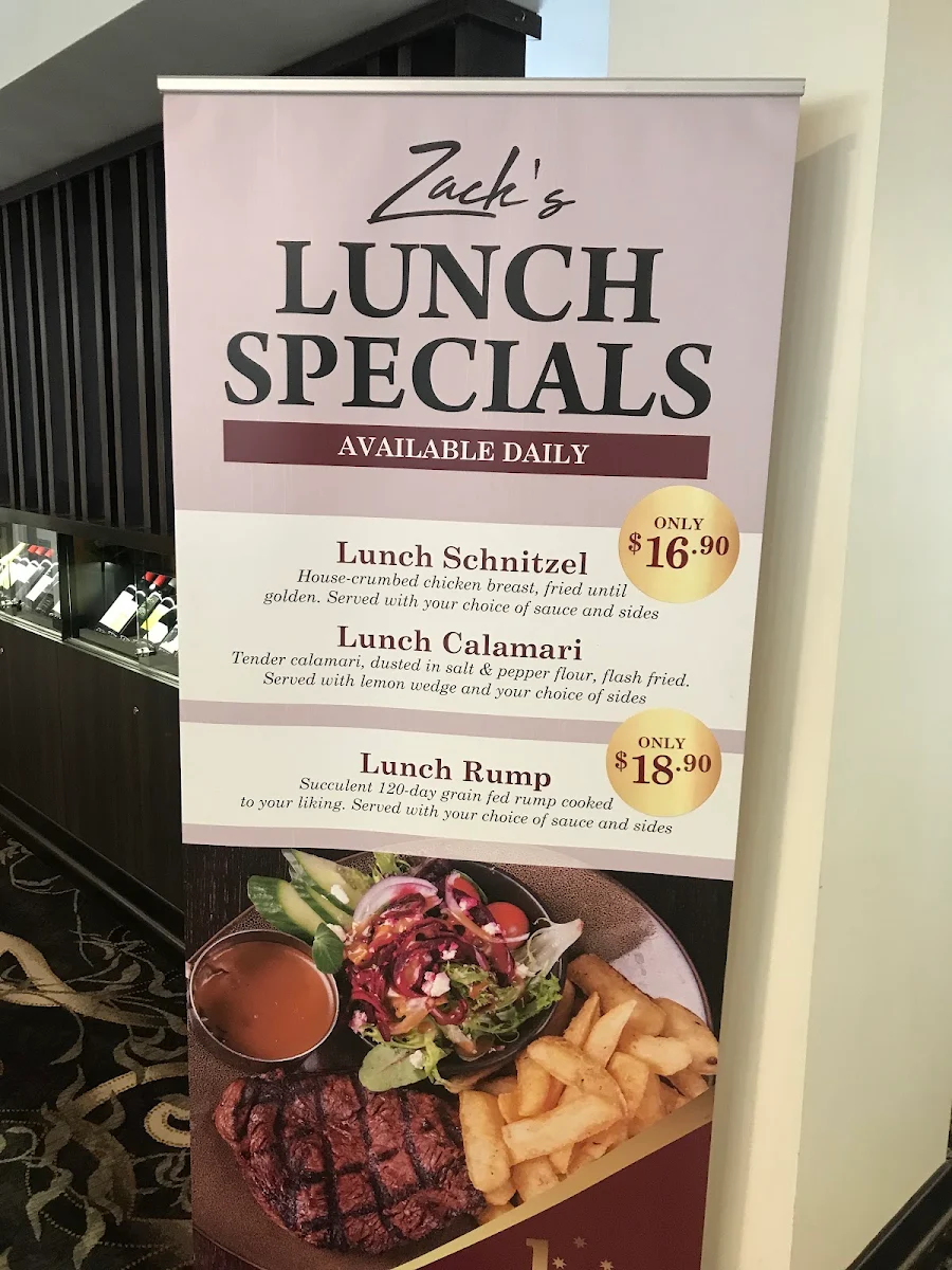 Menu, Zack's