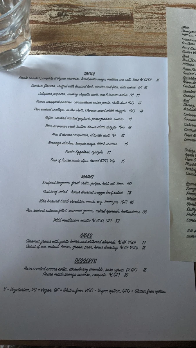 Menu, Earthbound Bowra