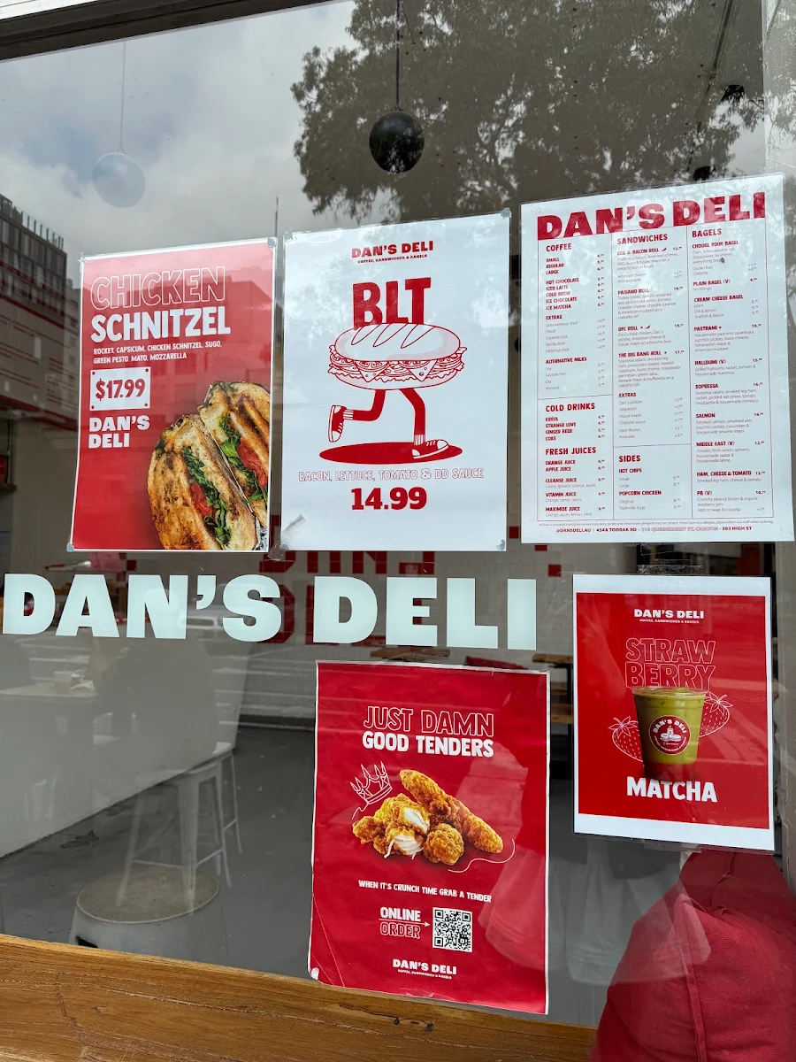Menu, Dan's Deli