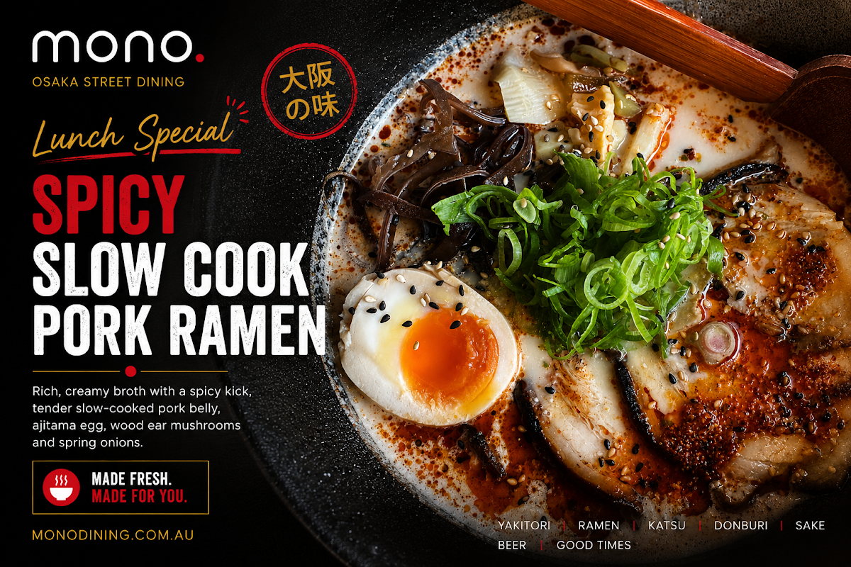 Menu, Mono Dining