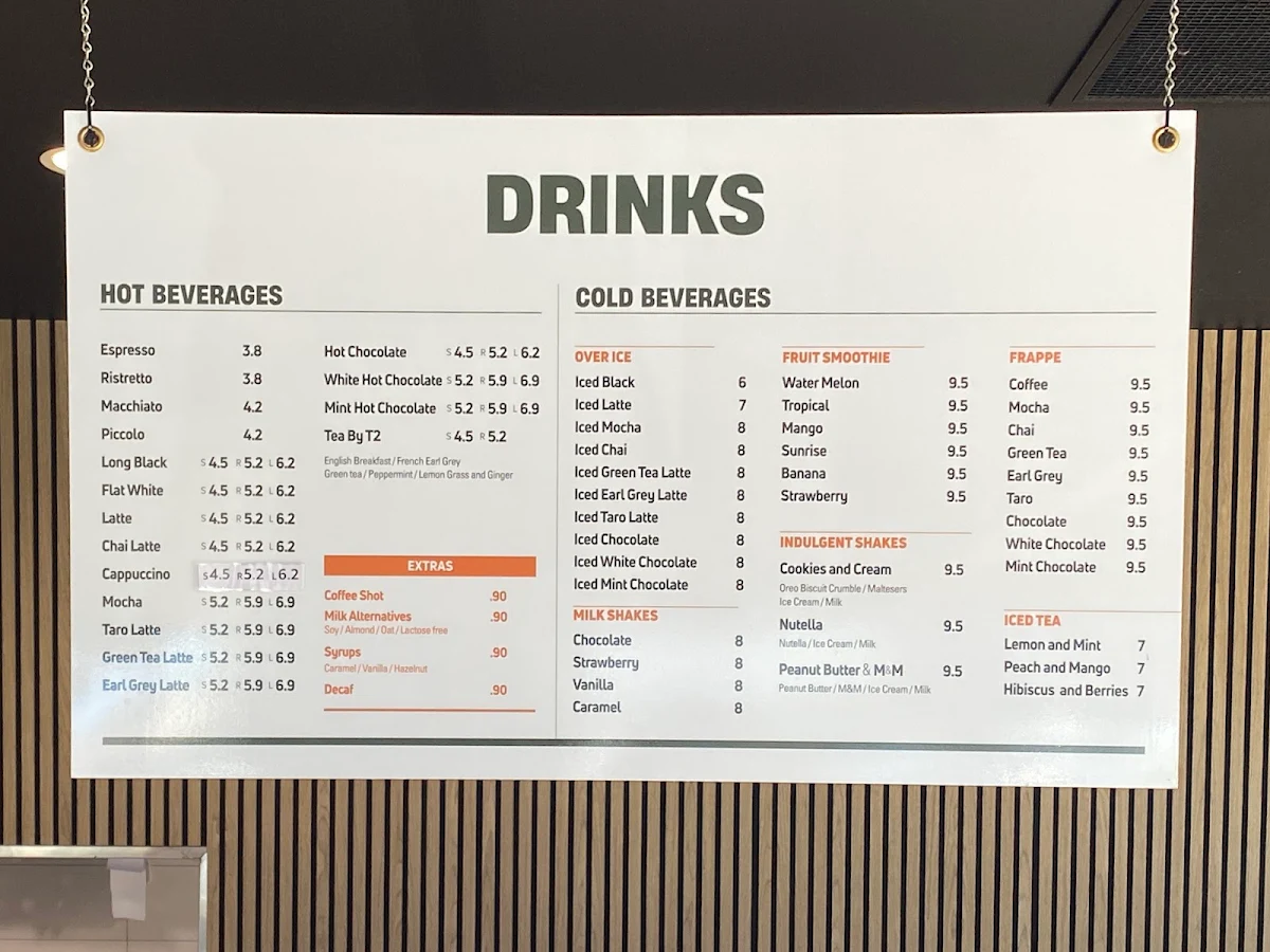 Menu, Sal’s Place