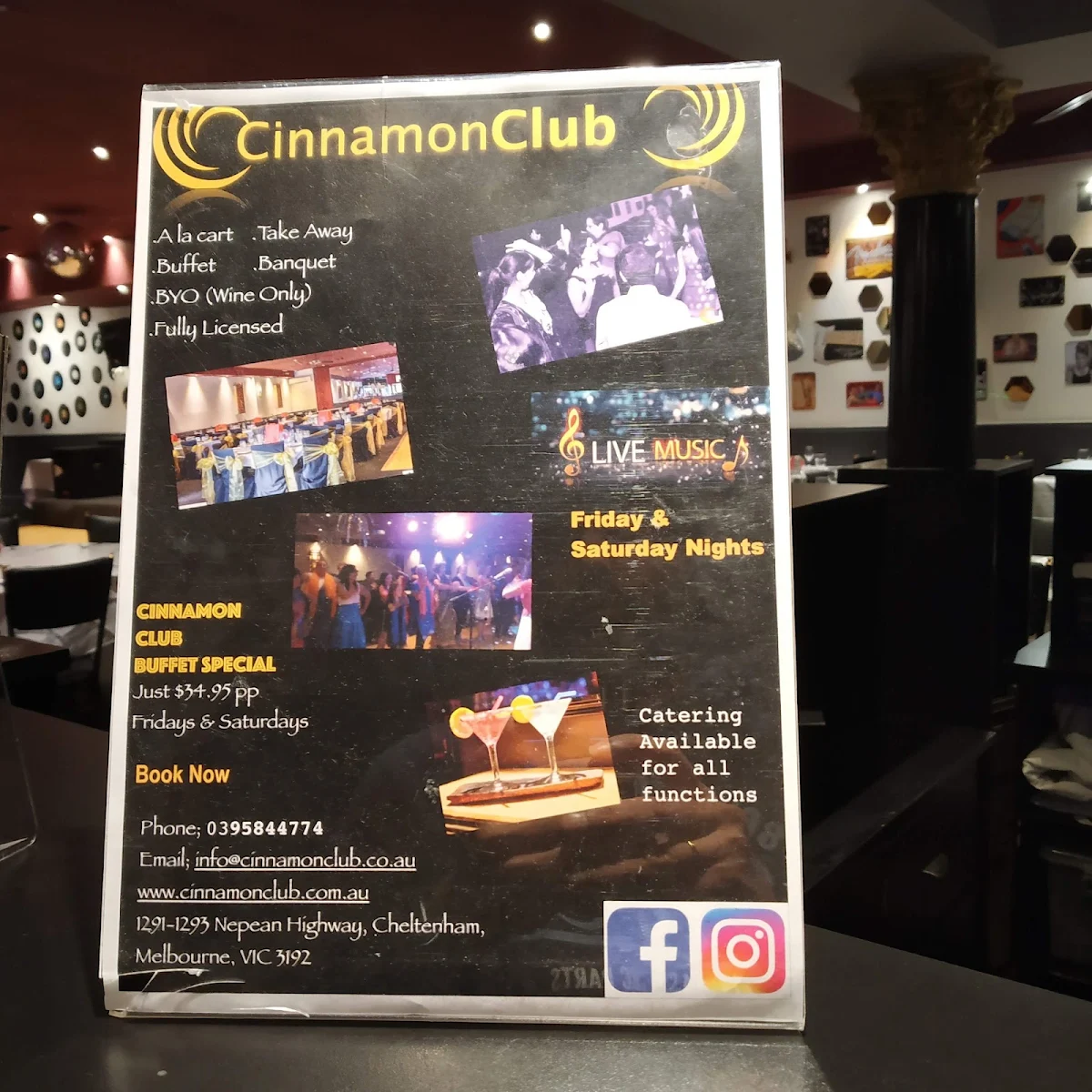 Menu, Cinnamon Club
