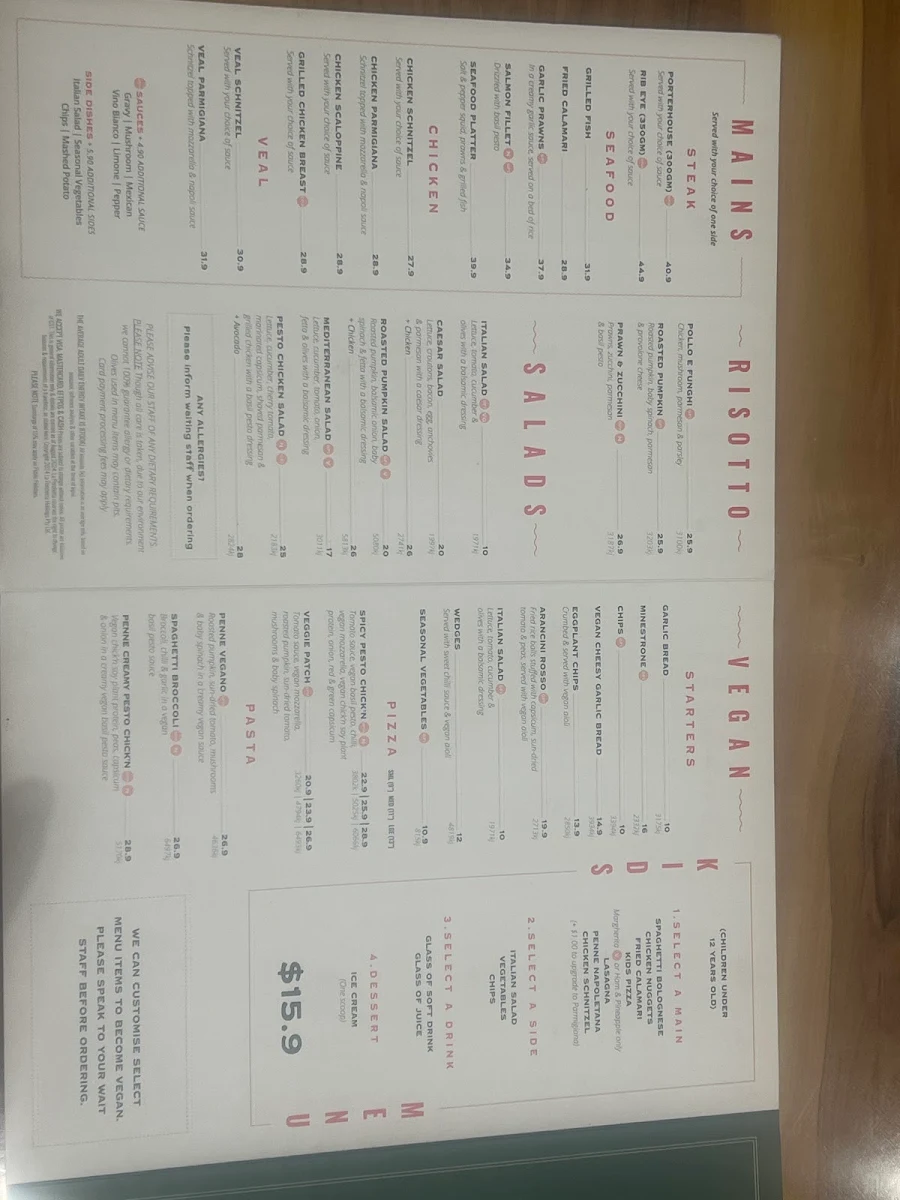 Menu, La Porchetta Mentone