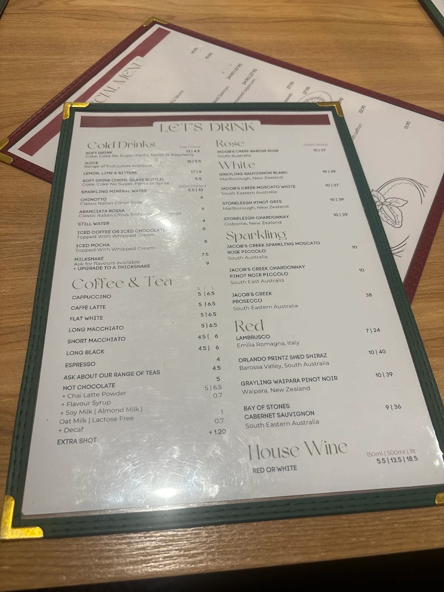Menu, La Porchetta Mentone