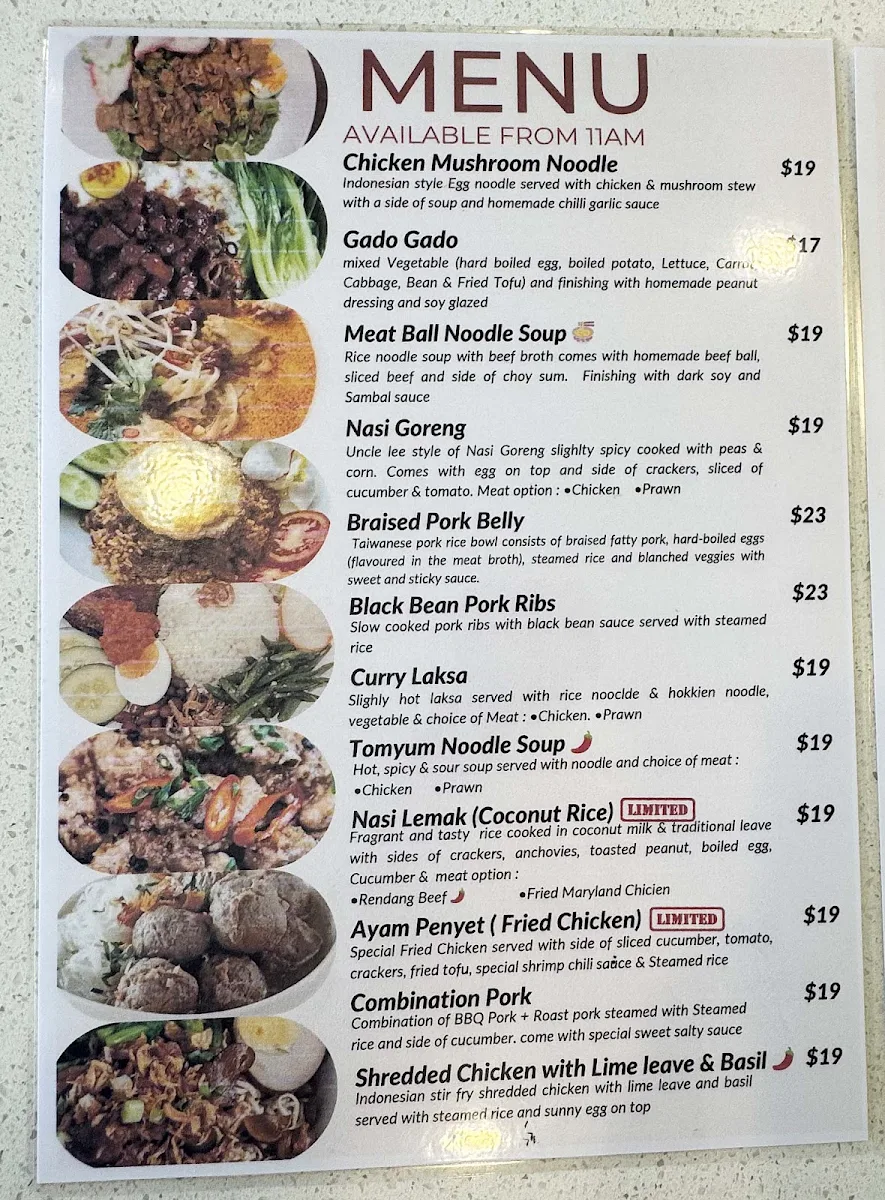 Menu, Uncle Lee Kitchen