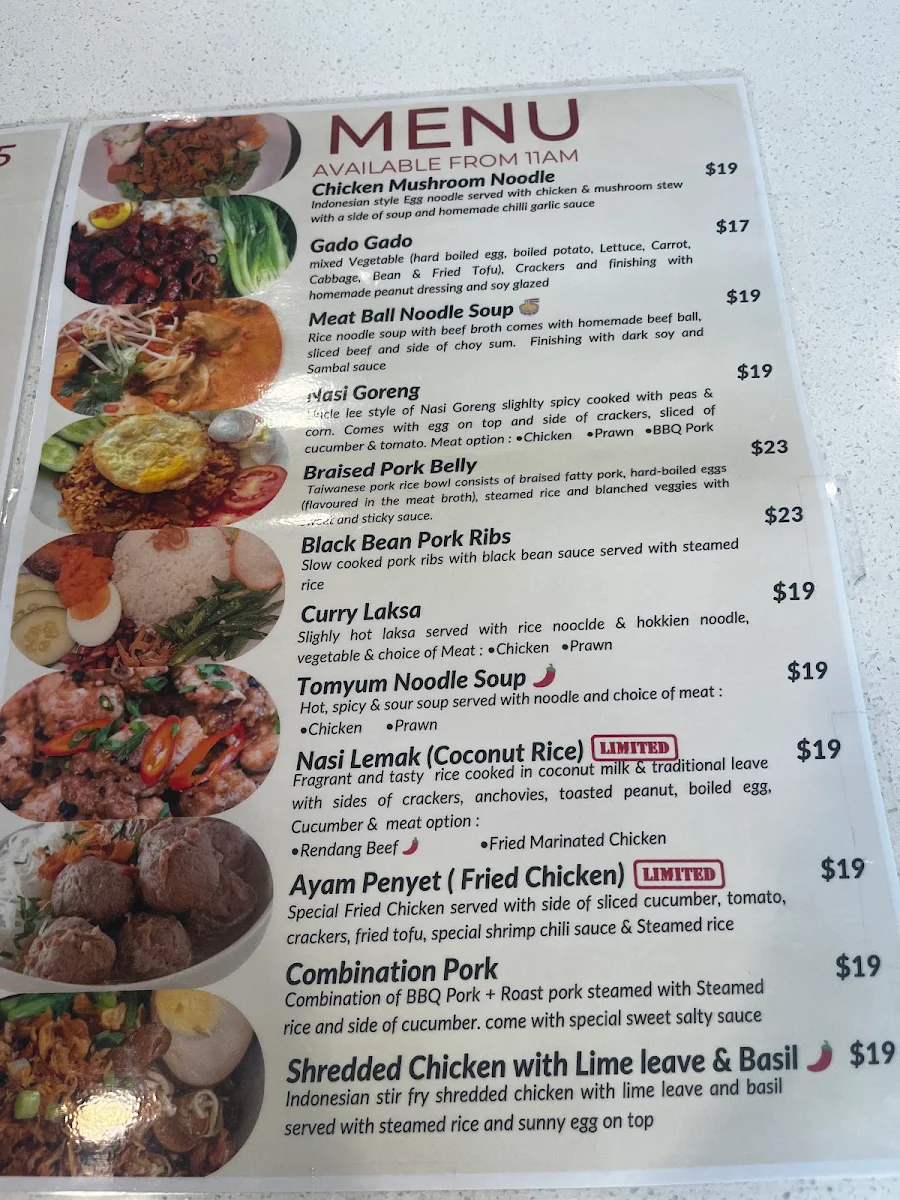 Menu, Uncle Lee Kitchen