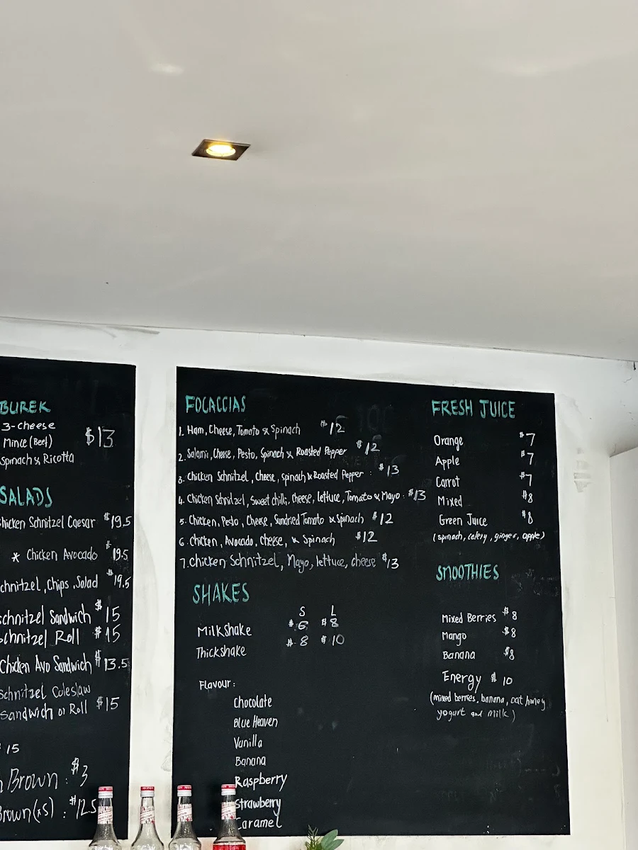 Menu, Detour Cafe and Catering Sunshine
