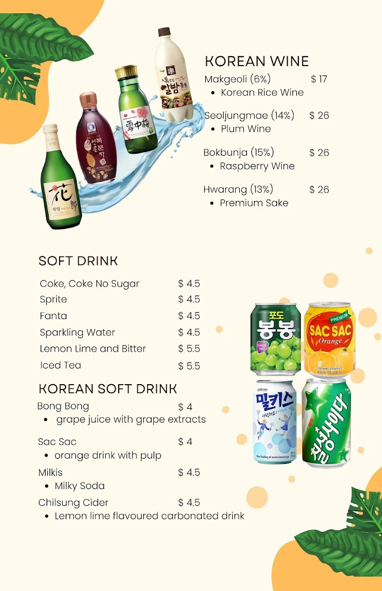 Menu, Blooming Garden