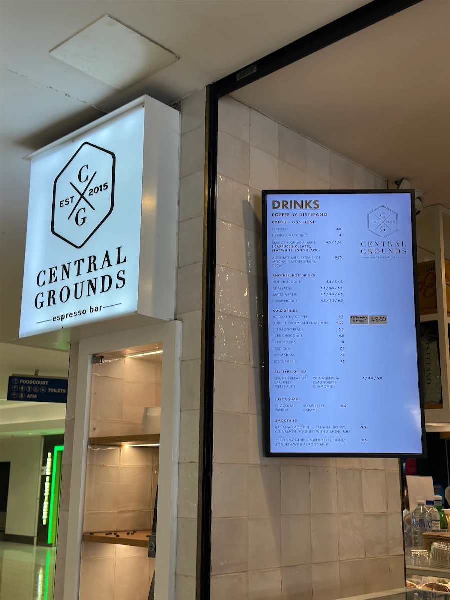 Menu, Central Grounds Espresso Bar