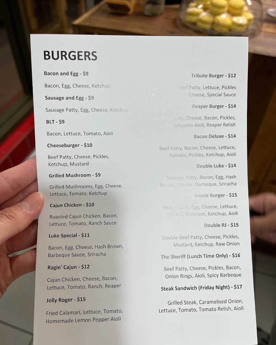 Menu, Ryan John Coffee and Kitchen