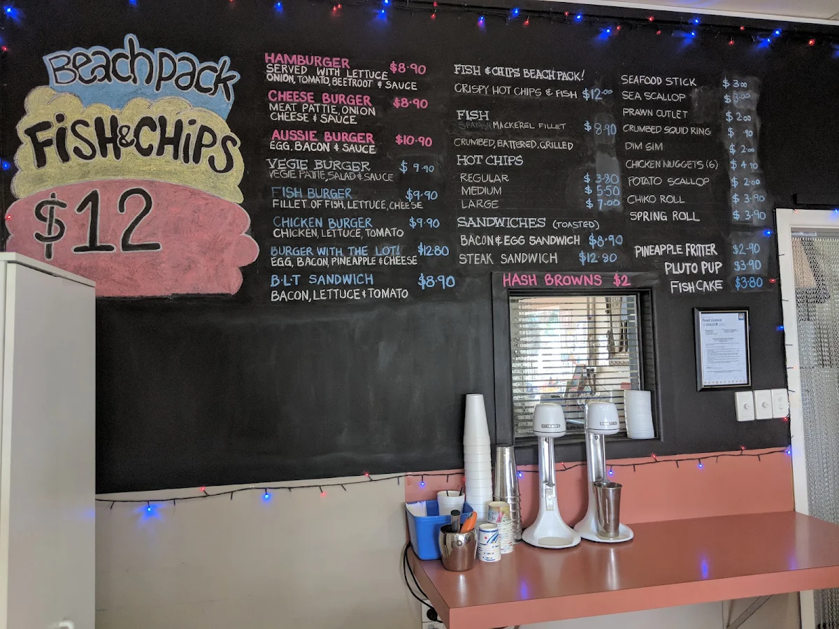 Menu, Horseshoe Bay Fish and Chips