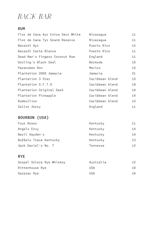 Menu, MIINE