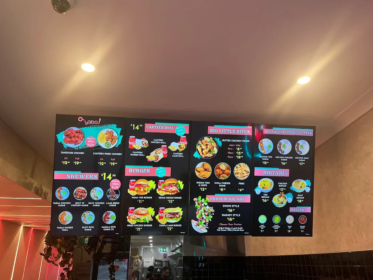 Menu, O'Yaraa - Original Grilled Chicken