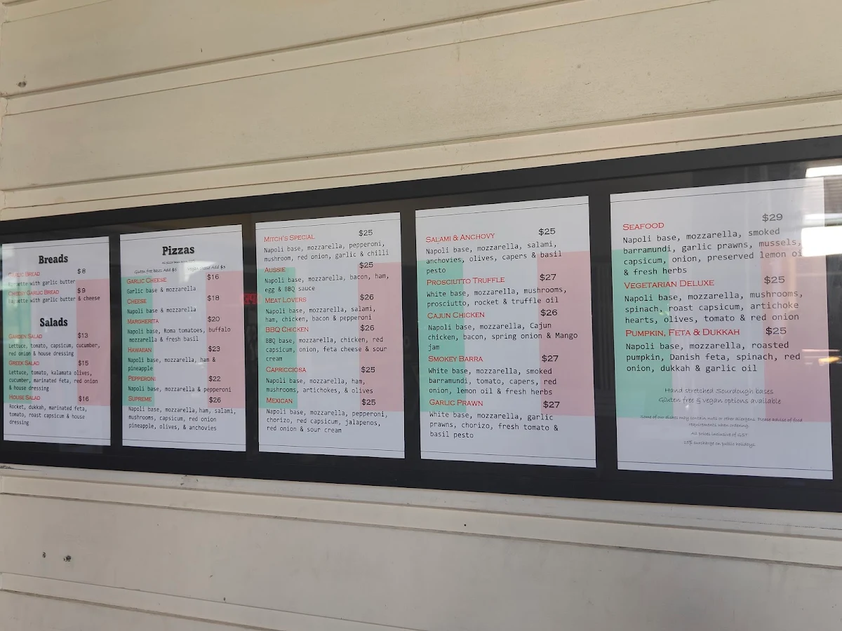 Menu, The Pizza Shop