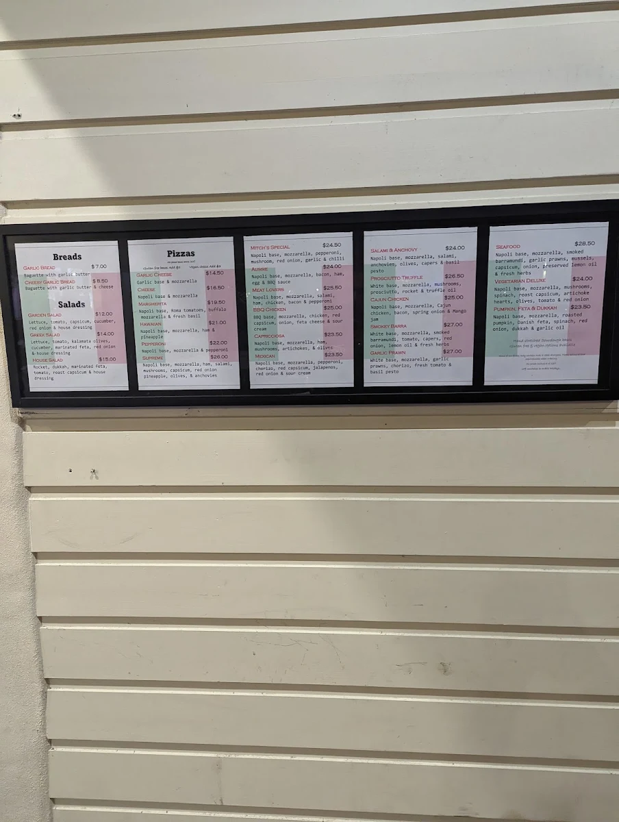Menu, The Pizza Shop