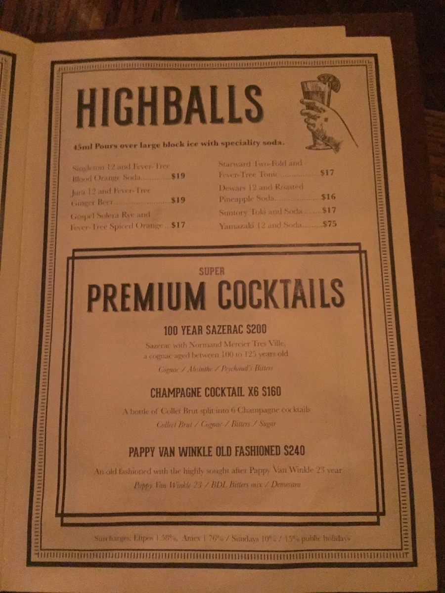Menu, Beneath Driver Lane