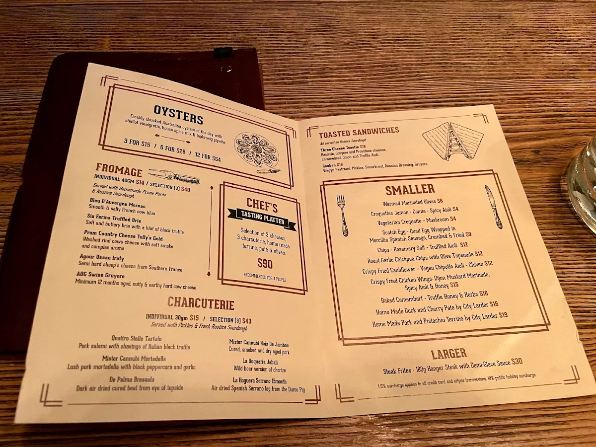 Menu, Beneath Driver Lane
