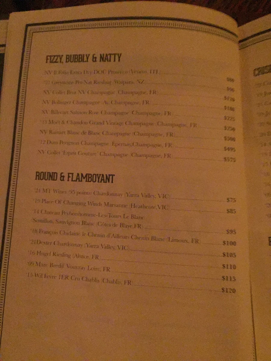 Menu, Beneath Driver Lane