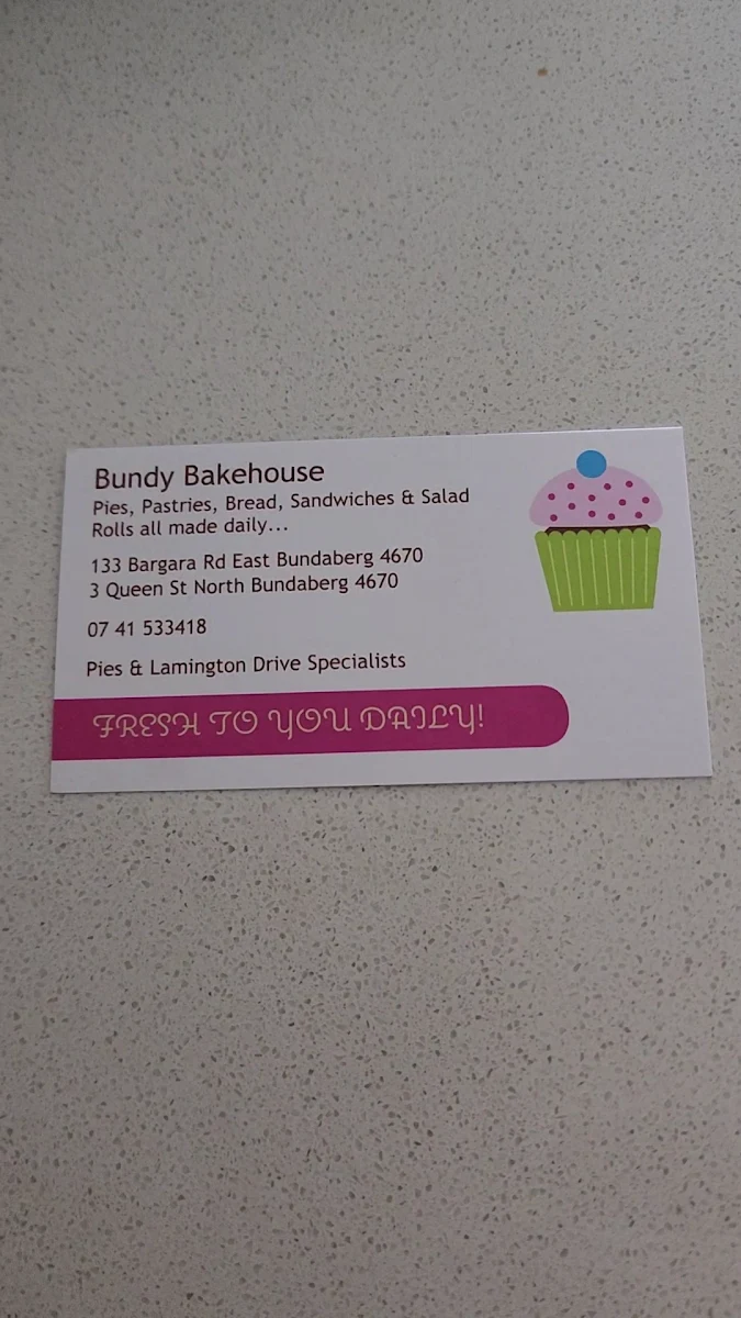 Menu, Bundy Bakehouse