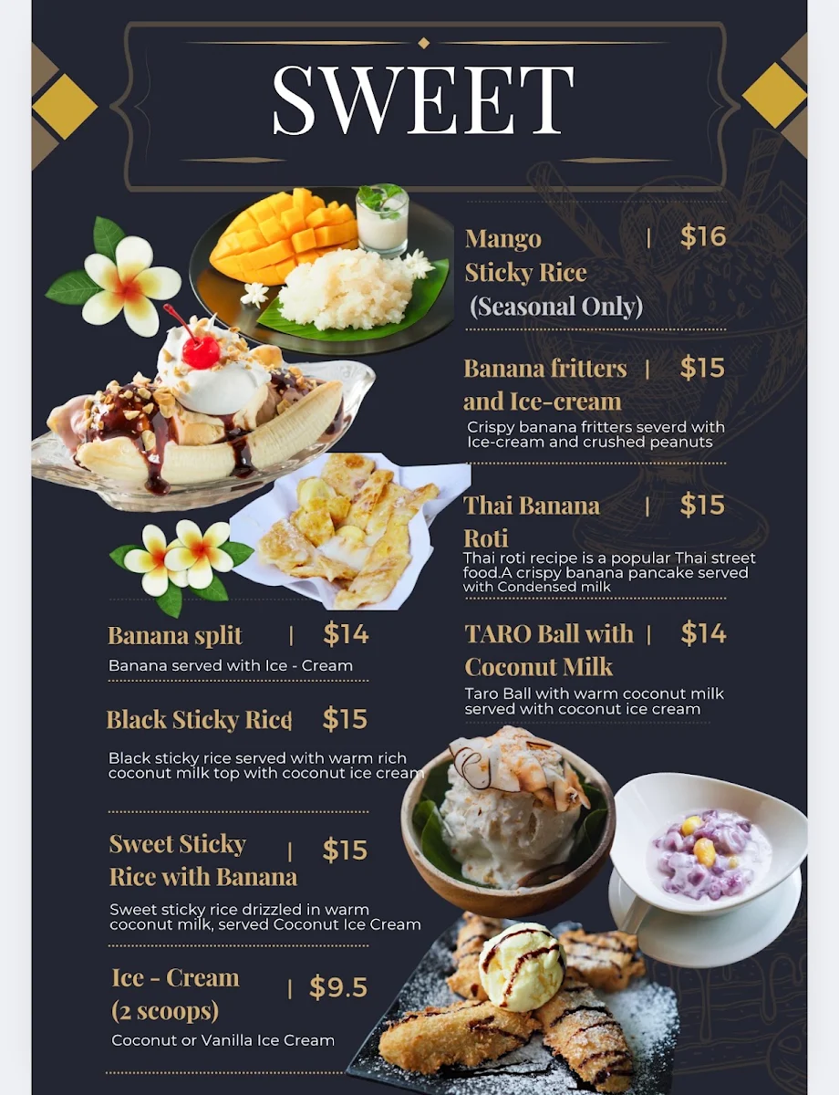 Menu, Aurora Thai Cuisine