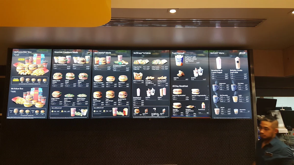 Menu, McDonald's Blacktown II