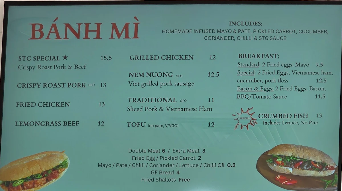Menu, Saigon The Go