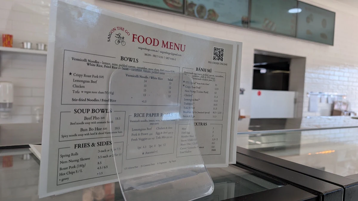 Menu, Saigon The Go