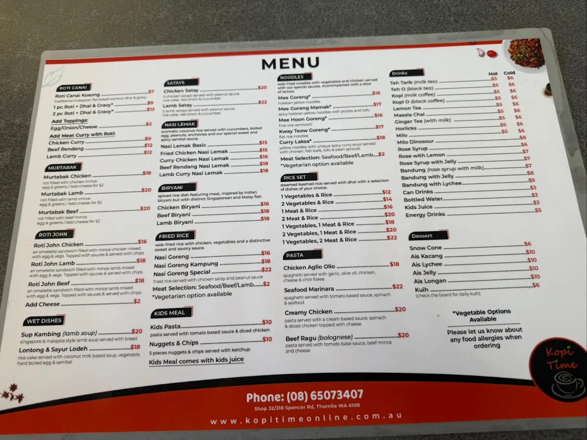 Menu, Kopi Time