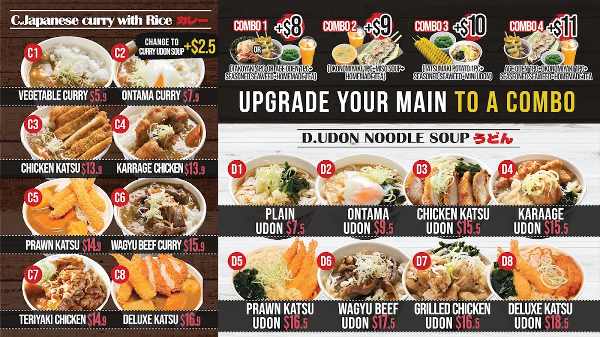 Menu, Yatai Express Mt Druitt