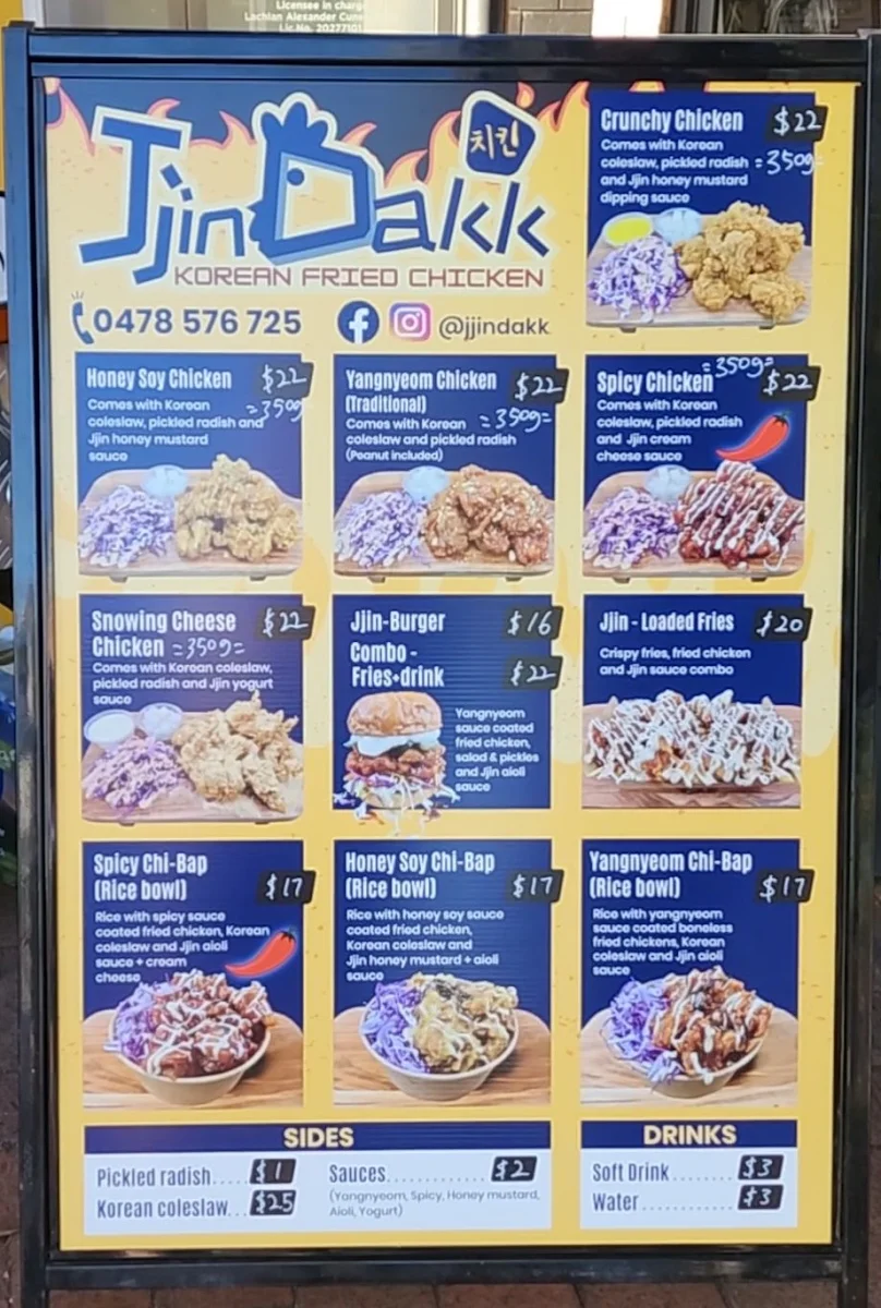Menu, Bobby's Cafe Ettalong Beach