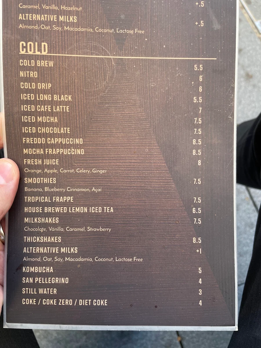 Menu, BATCH ESPRESSO