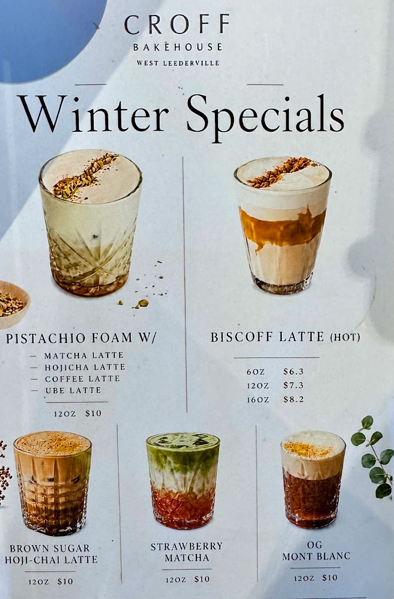 Menu, Croff Bakehouse & Kitchen (West Leederville)