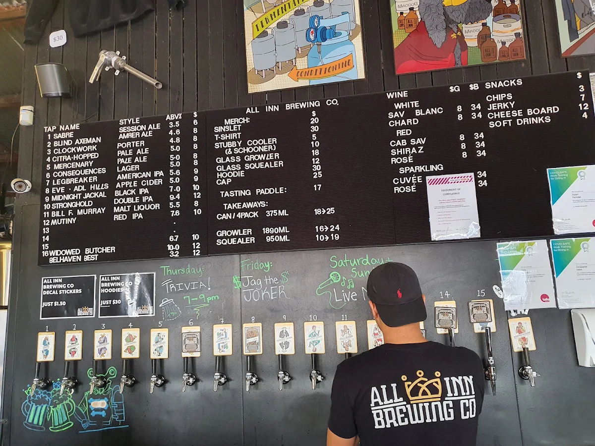 Menu, All Inn Brewing Co