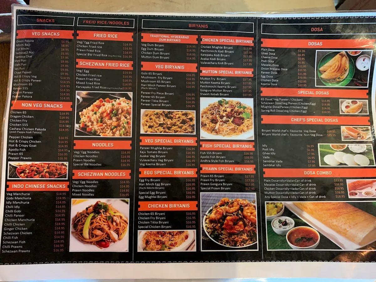 Menu, Biryani Nation Tarneit