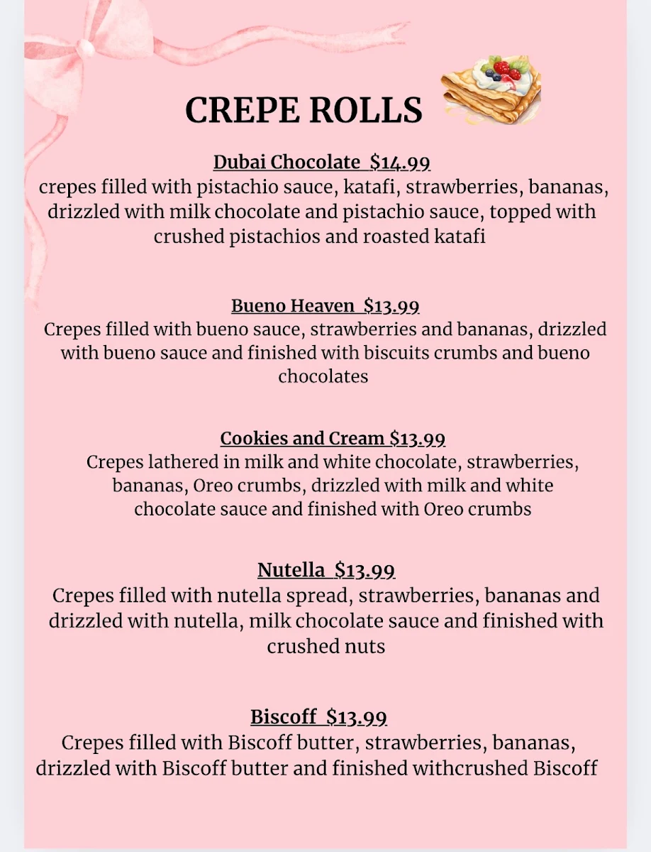 Menu, Matcha and Bakes