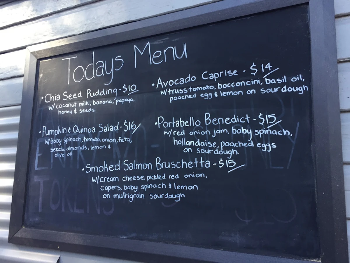 Menu, Kincumber post cafe