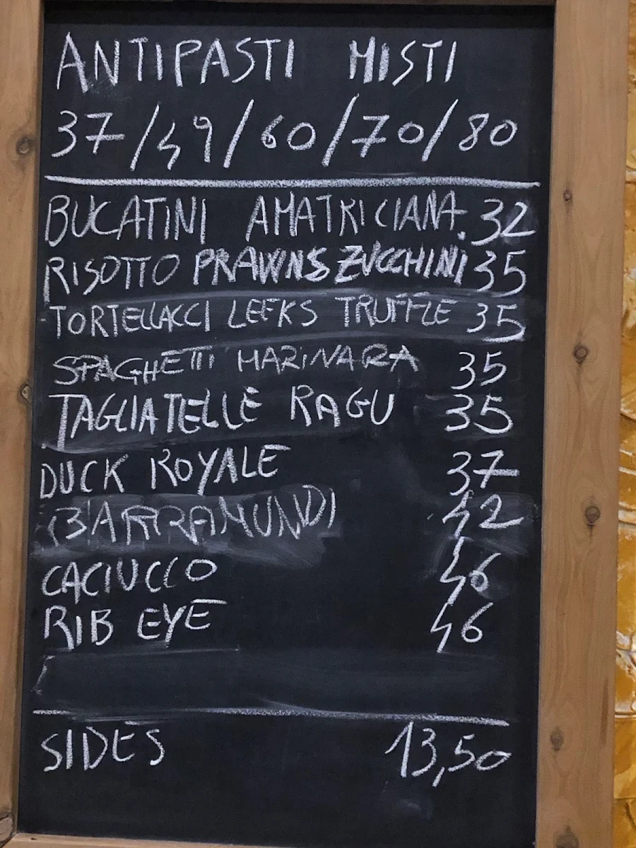 Menu, Cucina Di Gió Restaurant