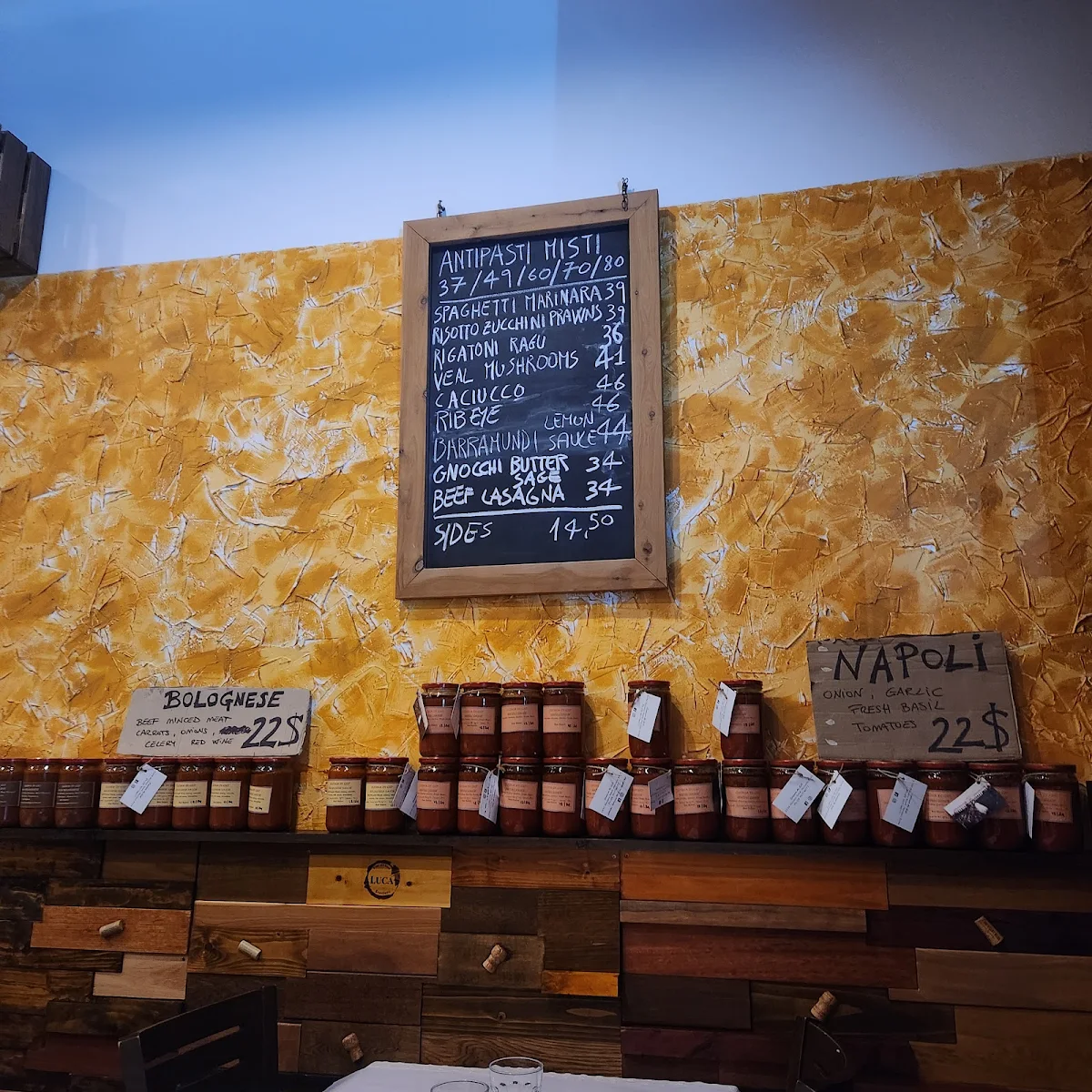 Menu, Cucina Di Gió Restaurant