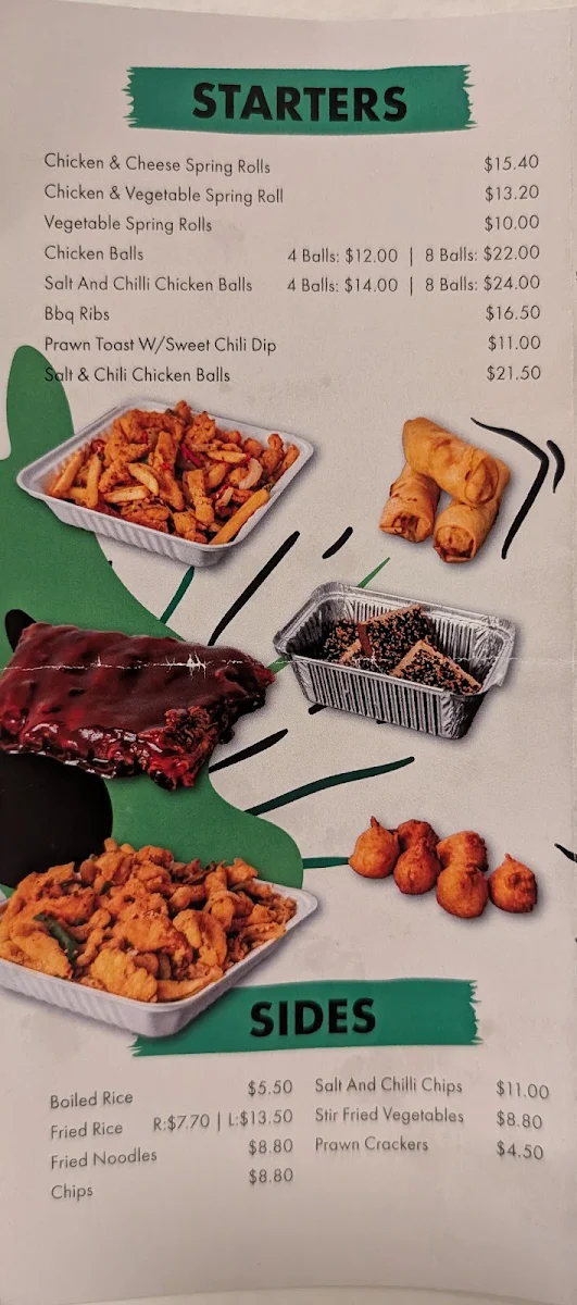 Menu, Paddy Chans